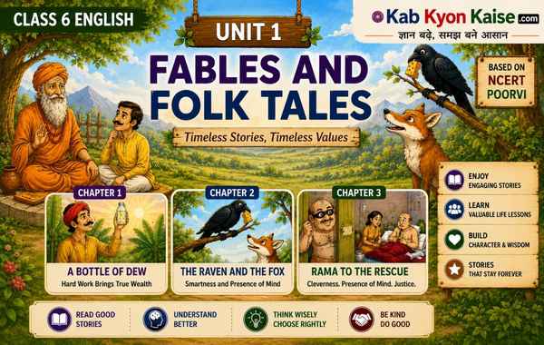 NCERT Class 6 English Unit 1 Fables and Folk Tales – A Bottle of Dew, The Raven and the Fox, Rama to the Rescue