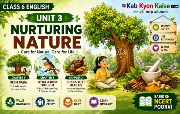 NCERT Class 6 English Unit 3 Nurturing Nature – Neem Baba, What a Bird Thought, Spices that Heal Us